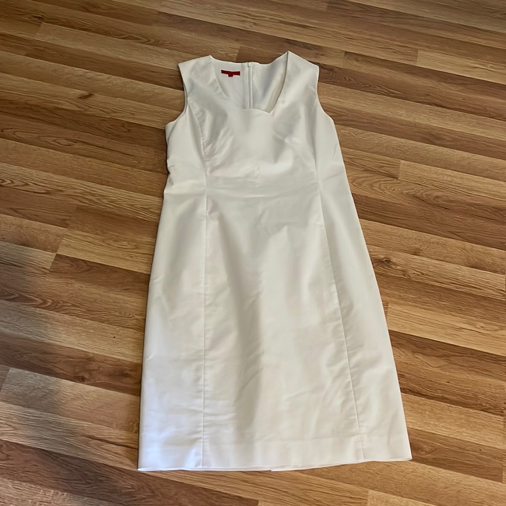Ross Mayer size 6, white cotton stretch dress, EUC